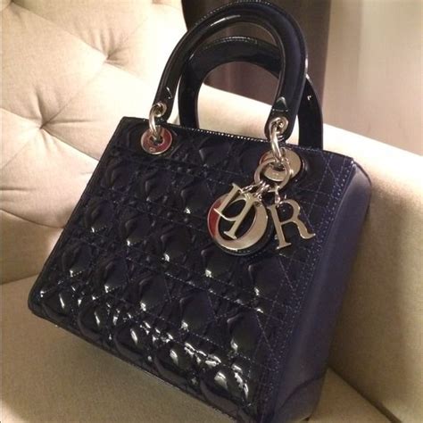 lady dior patent blue|Lady Dior patent bag.